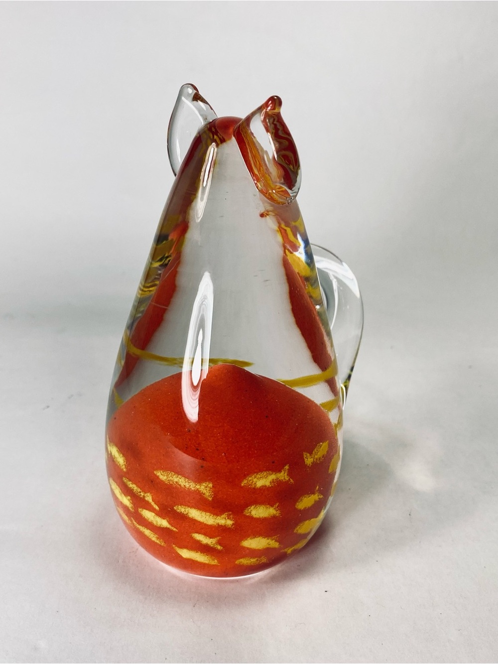 Caithness "Whiskers the Cat" Art Glass Paperweight from Scotland Cat w/ Fish